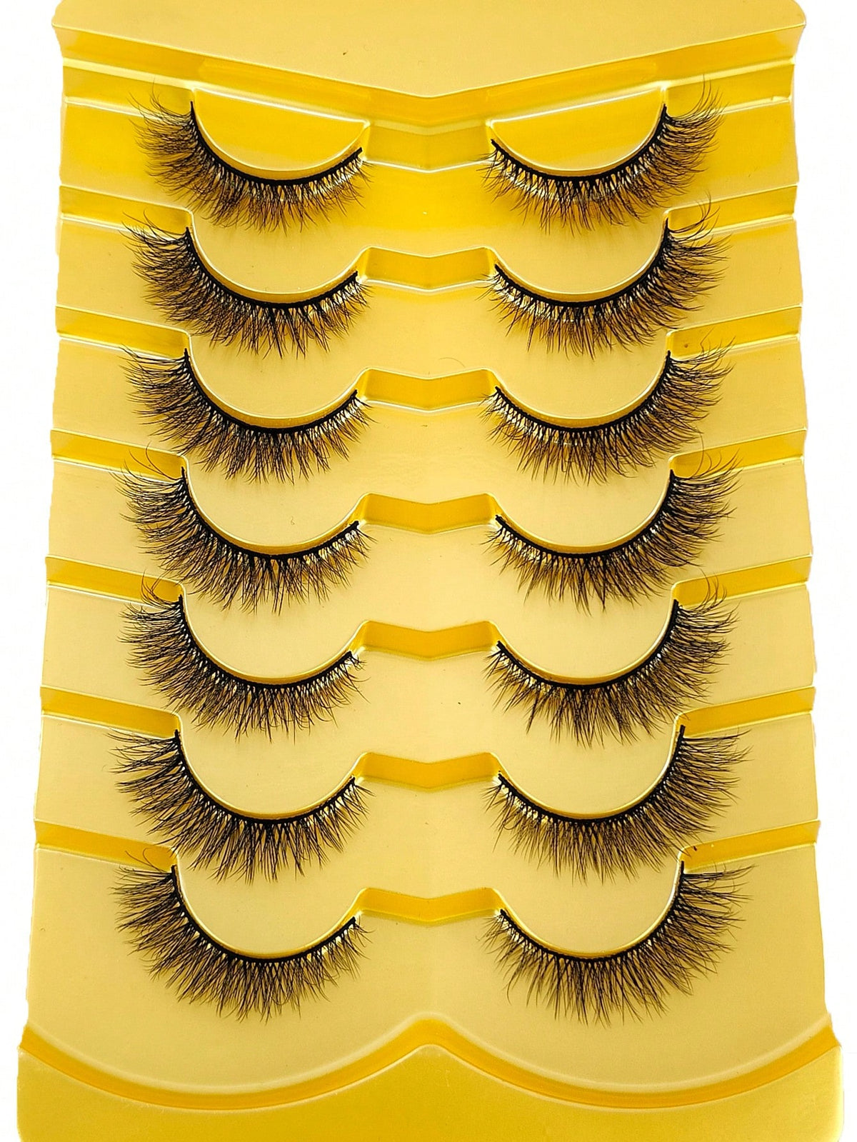 Women's 7-Piece Short 3D Mink Russian DD Curl False Eyelash Set