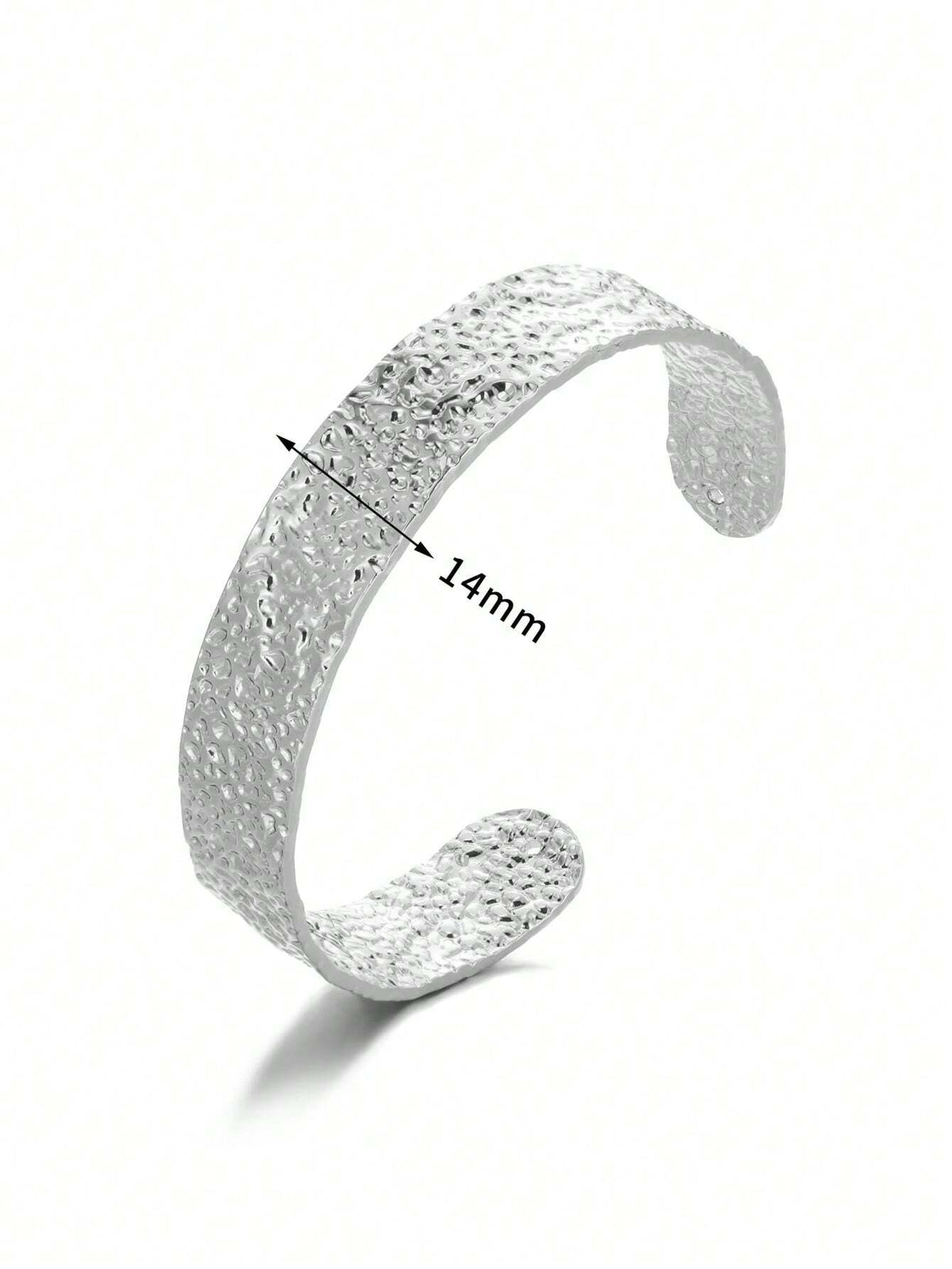 Women's Exaggerated Bump Textured Adjustable Stainless Steel Cuff Bracelet