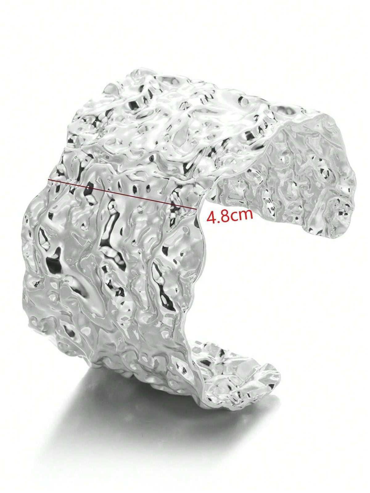 Women's Exaggerated Bump Textured Adjustable Stainless Steel Cuff Bracelet