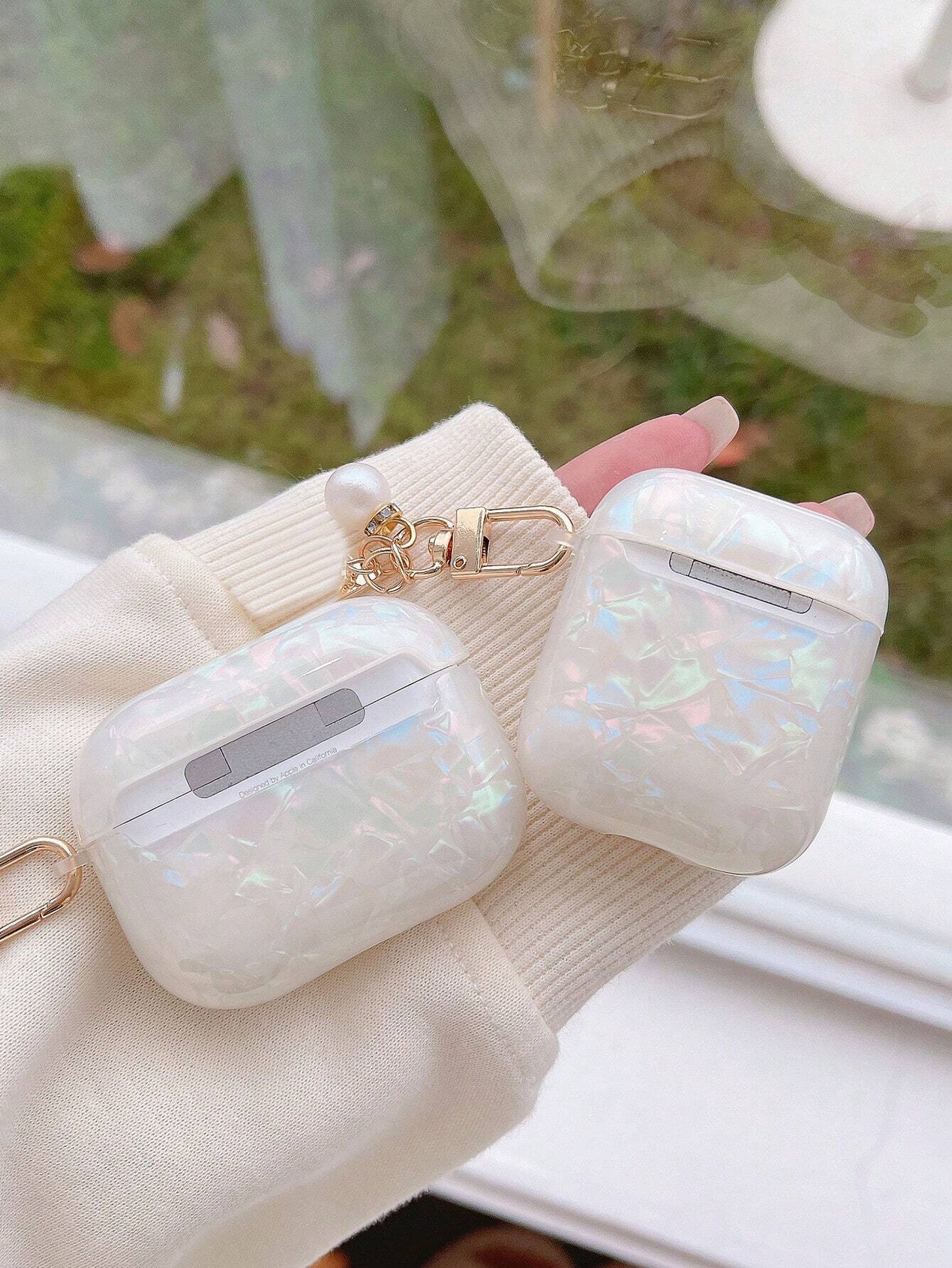 Faux Pearl Butterfly Protective Earphone Case for AirPods