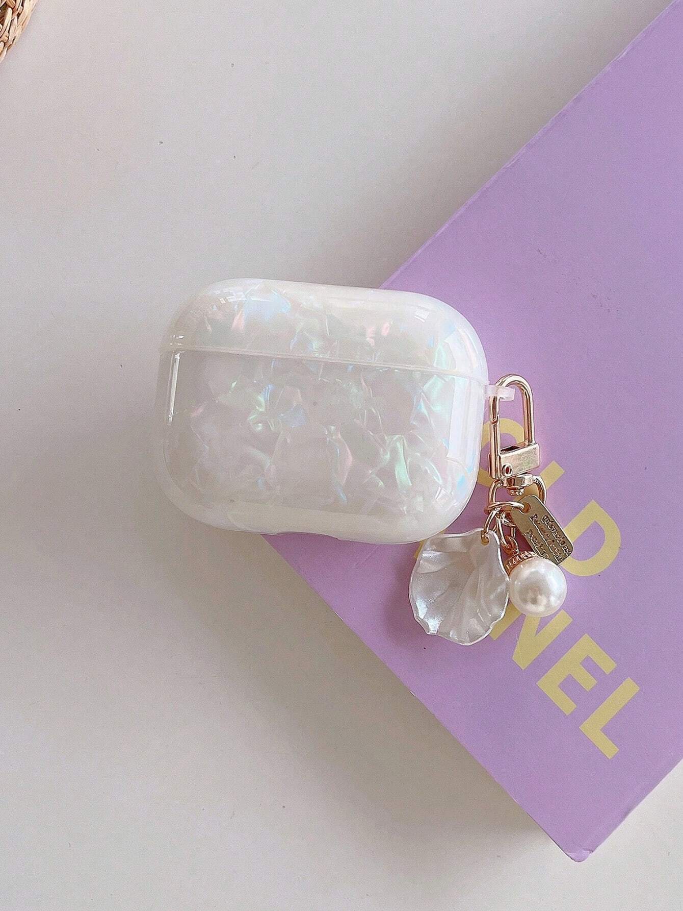 Faux Pearl Butterfly Protective Earphone Case for AirPods