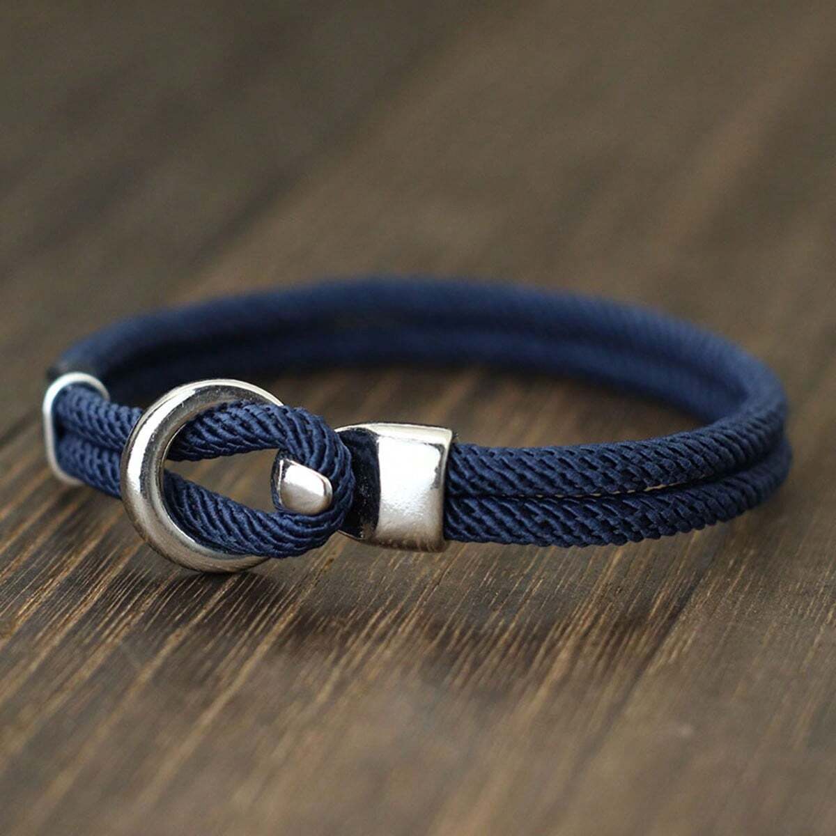 Men's Casual Double-Layered Nautical Rope Braided Bangle Bracelet