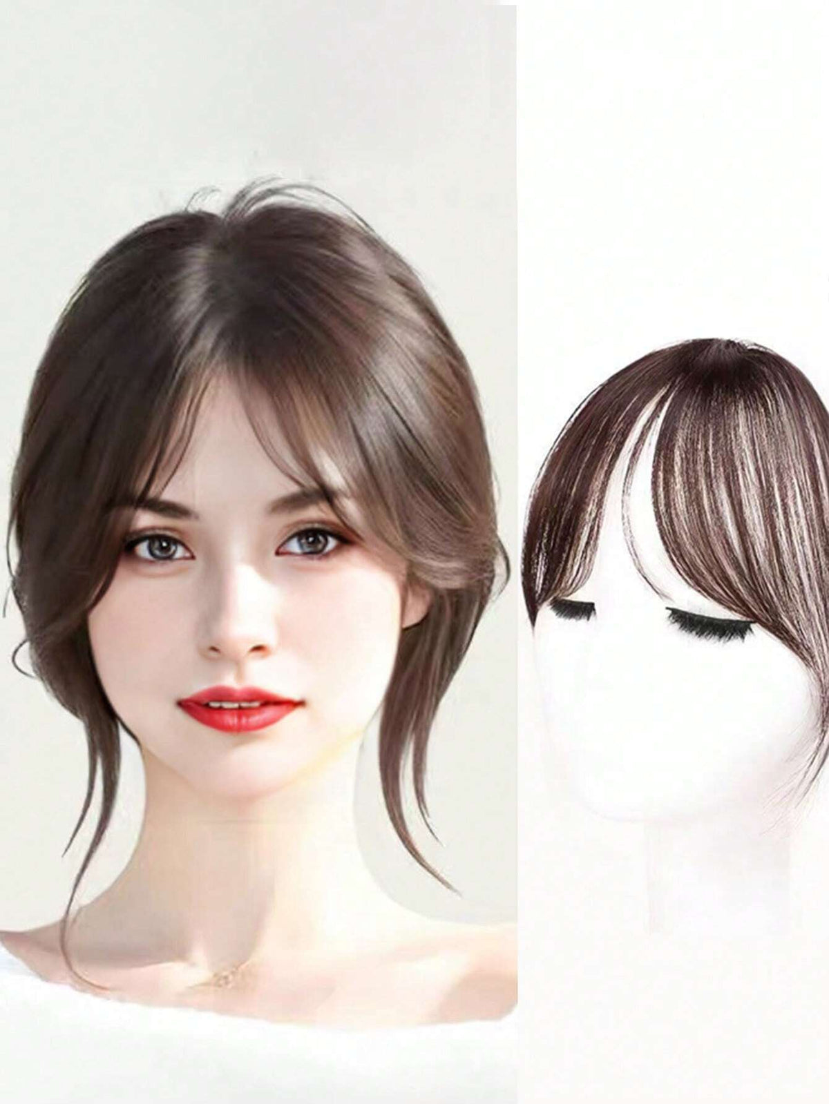 Women's Middle Part Lace Front Wig with Side Bangs
