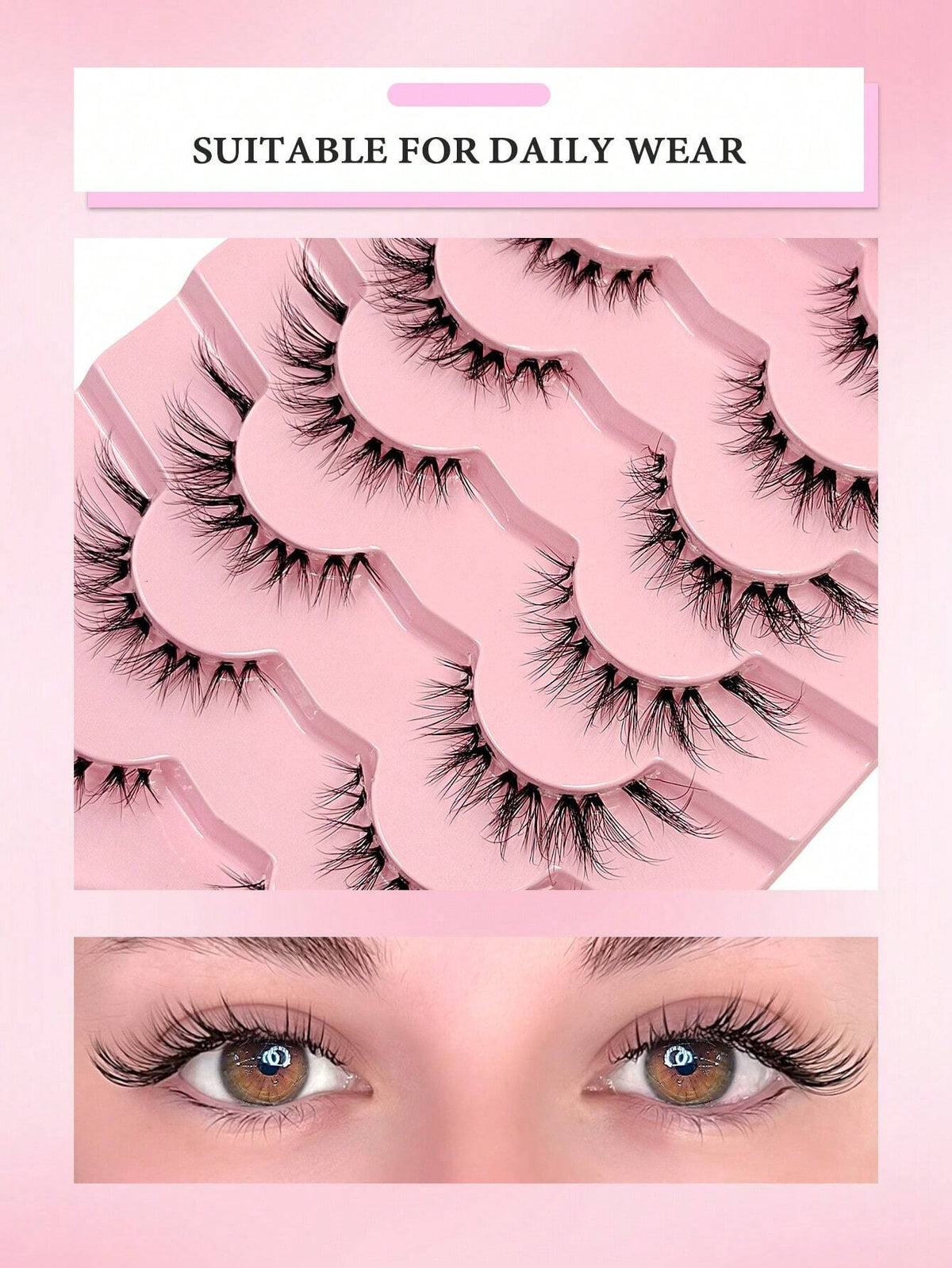 Women's 7-Pair Natural Crisscross Short False Eyelash Set