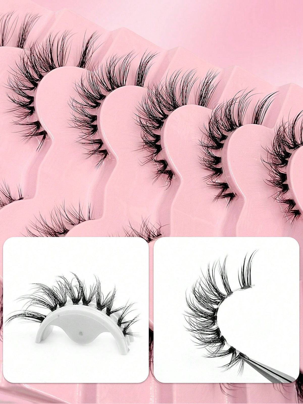 Women's 7-Pair Natural Crisscross Short False Eyelash Set