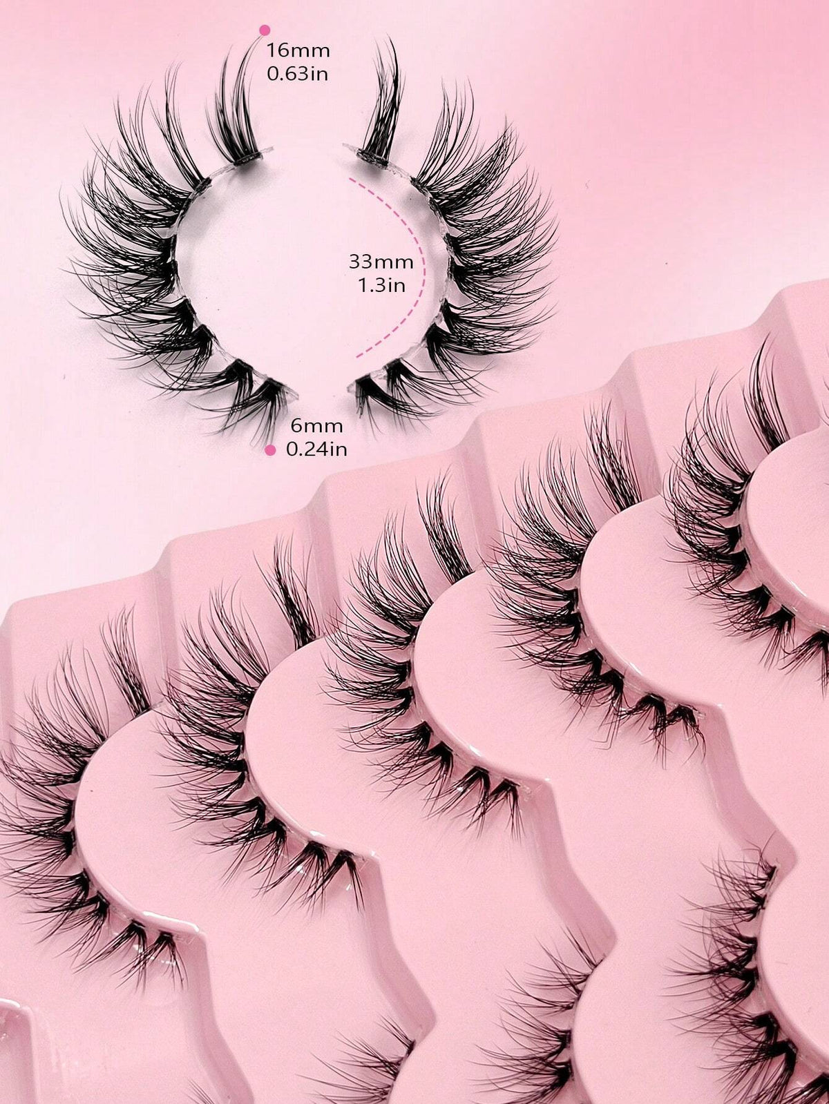 Women's 7-Pair Natural Crisscross Short False Eyelash Set