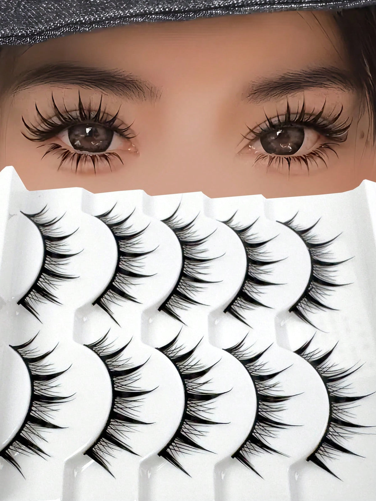 Women's Spiky Manga Japanese Anime False Eyelash Set