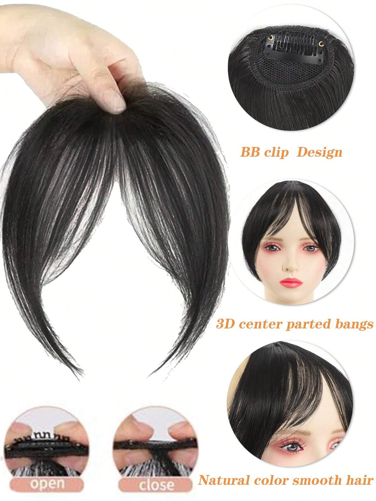 Women's Synthetic Voluminous Natural Side Bangs Hairpiece