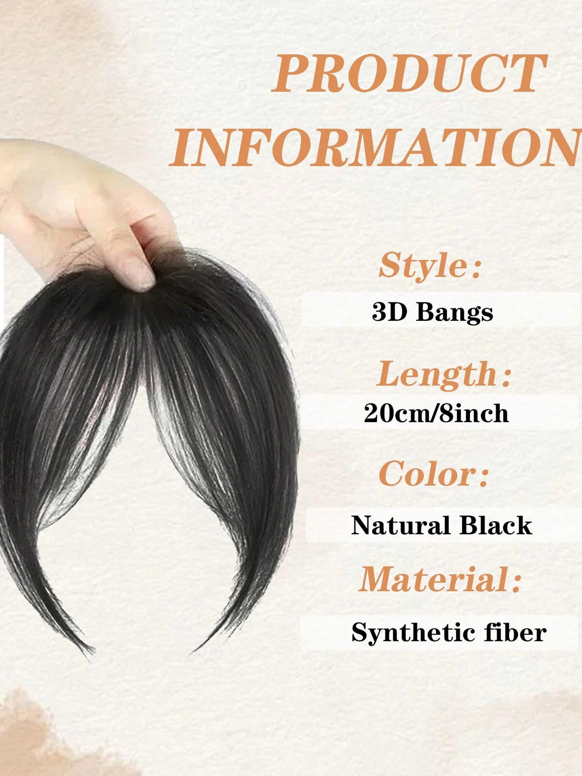 Women's Synthetic Voluminous Natural Side Bangs Hairpiece