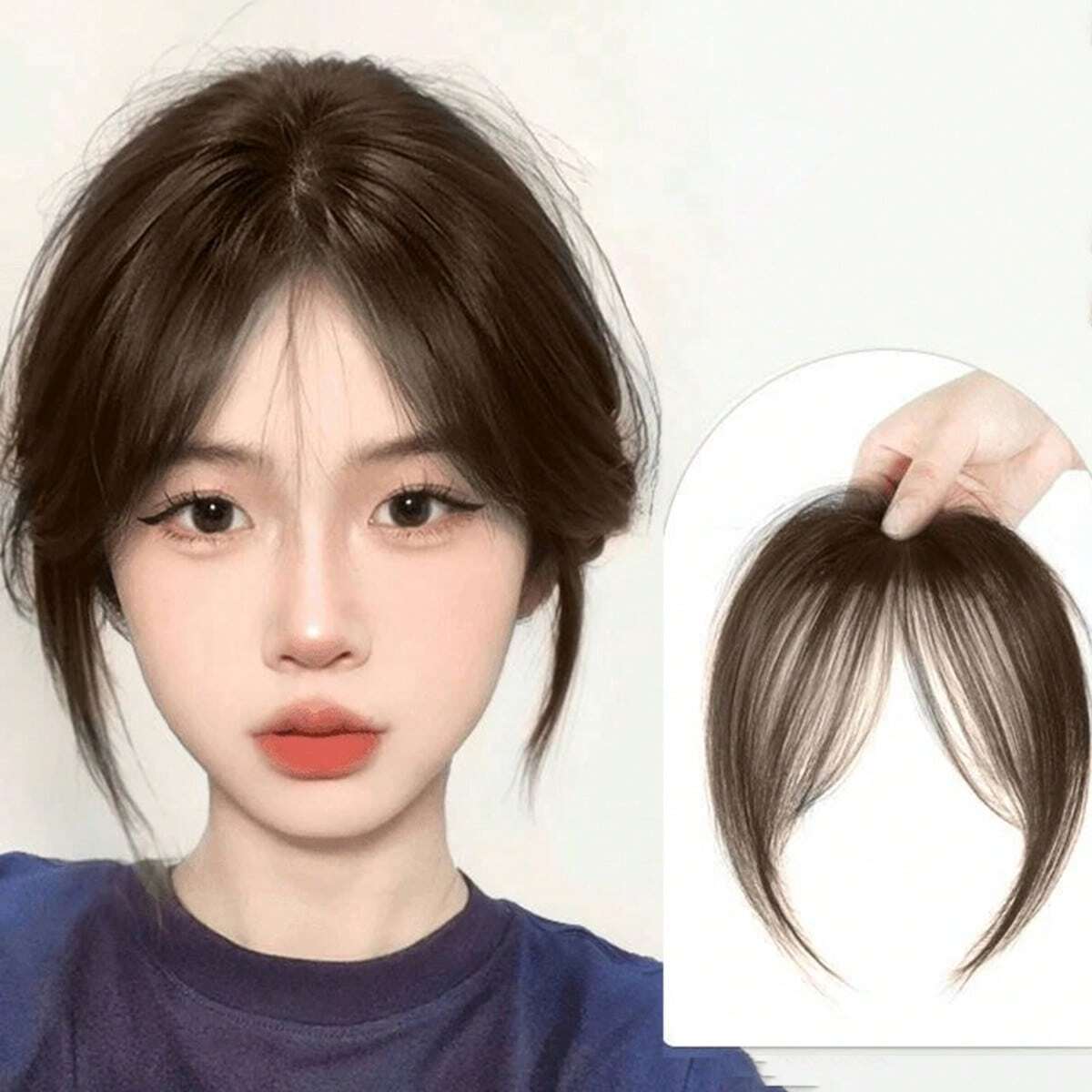 Women's Middle Part Lace Front Wig with Side Bangs