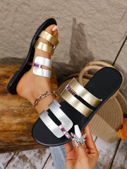 Women's Casual Yin Yang Flat Beach Slide Sandals