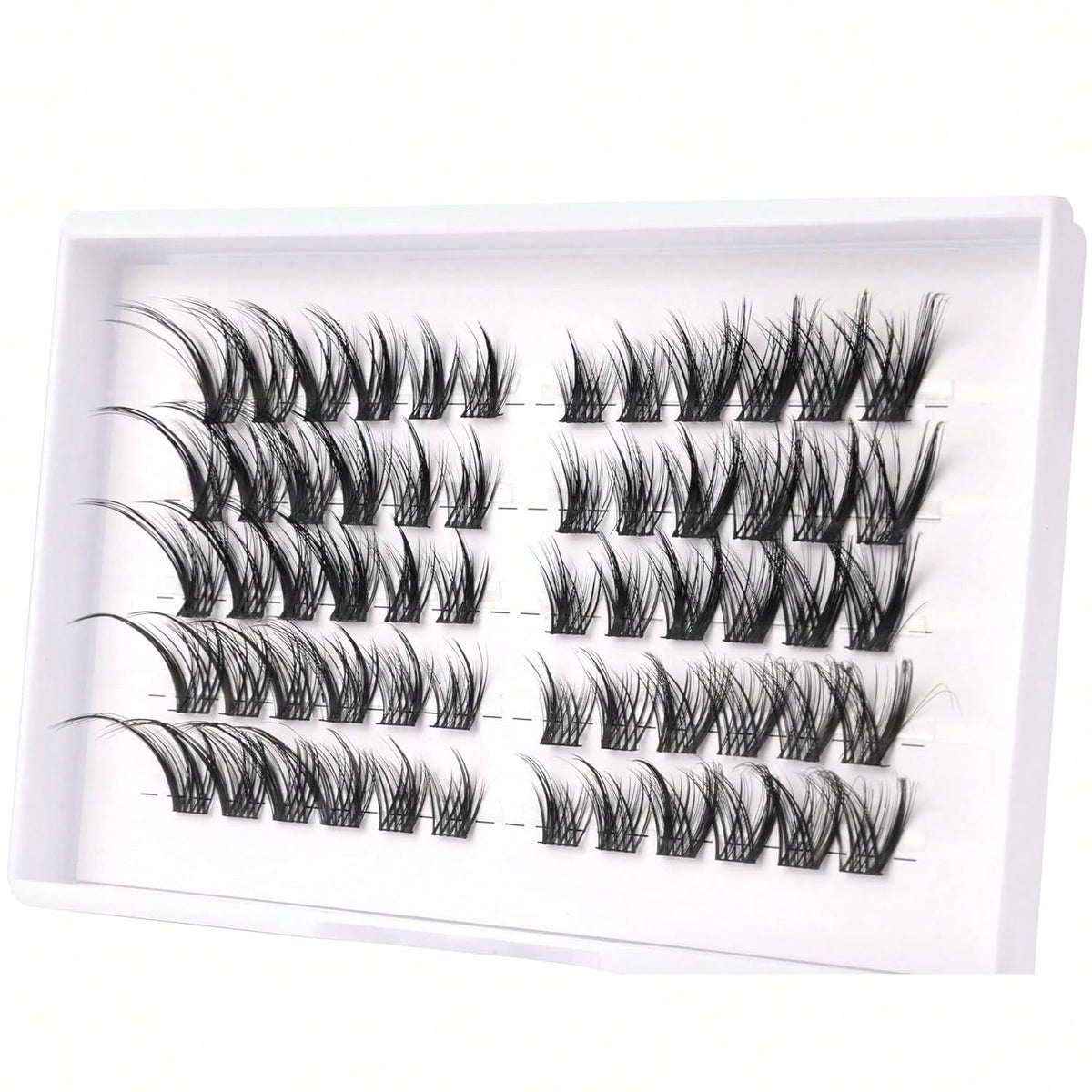 Women's 60-Piece D-Curl Cat Eye Eyelash Cluster Set