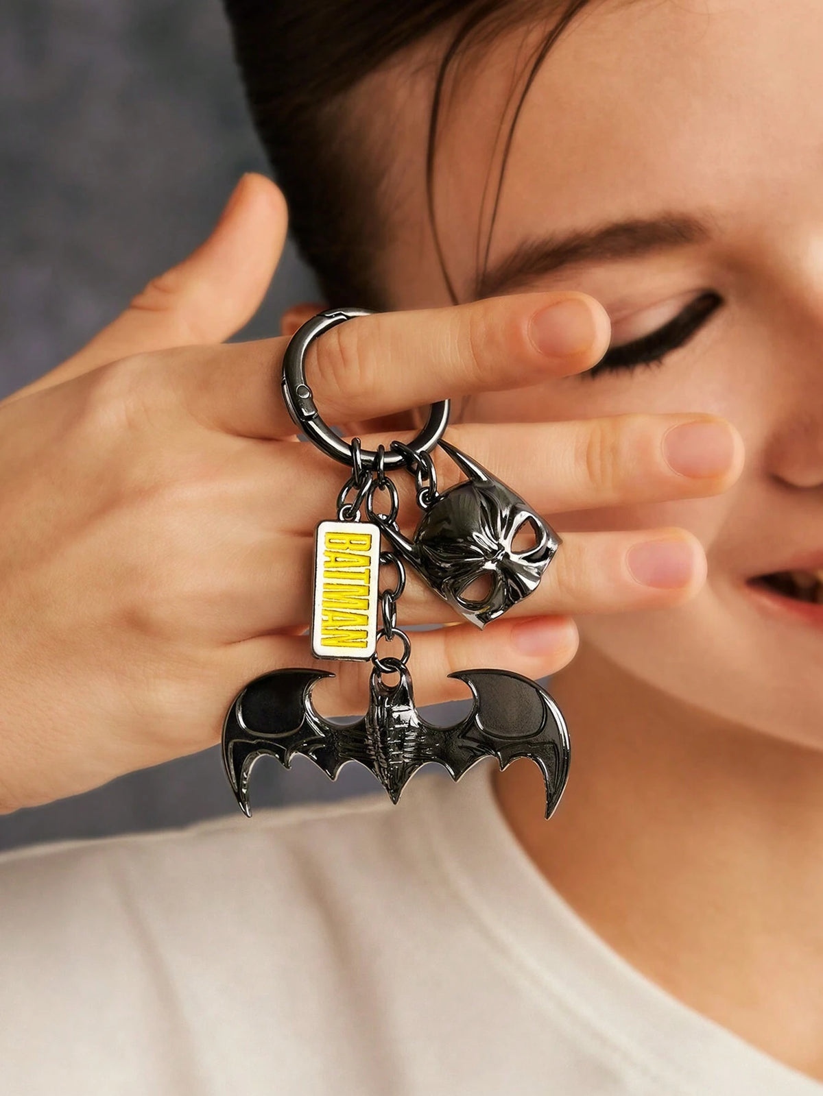 Batman Hero Mask & Bat Character Chain Keychain Bag Pendant