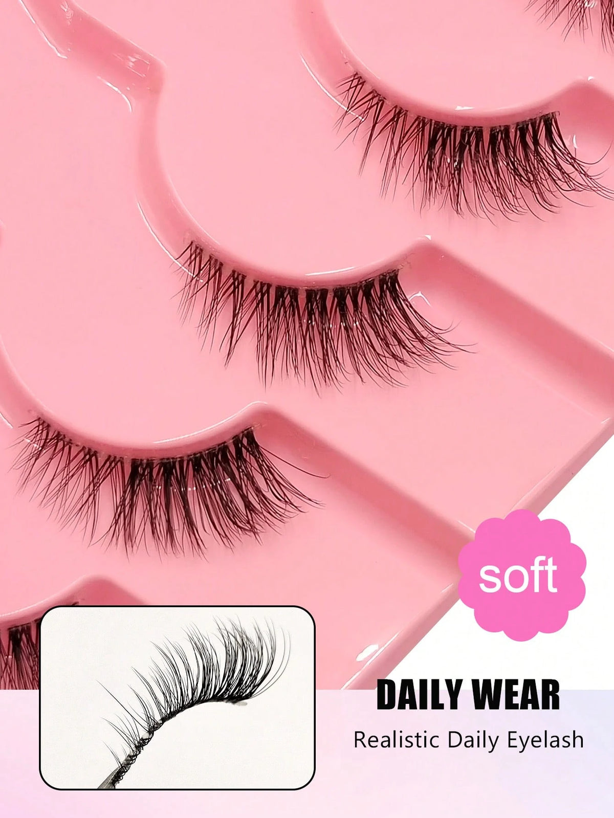 Women's Natural Transparent Half-Eye False Eyelashes Set