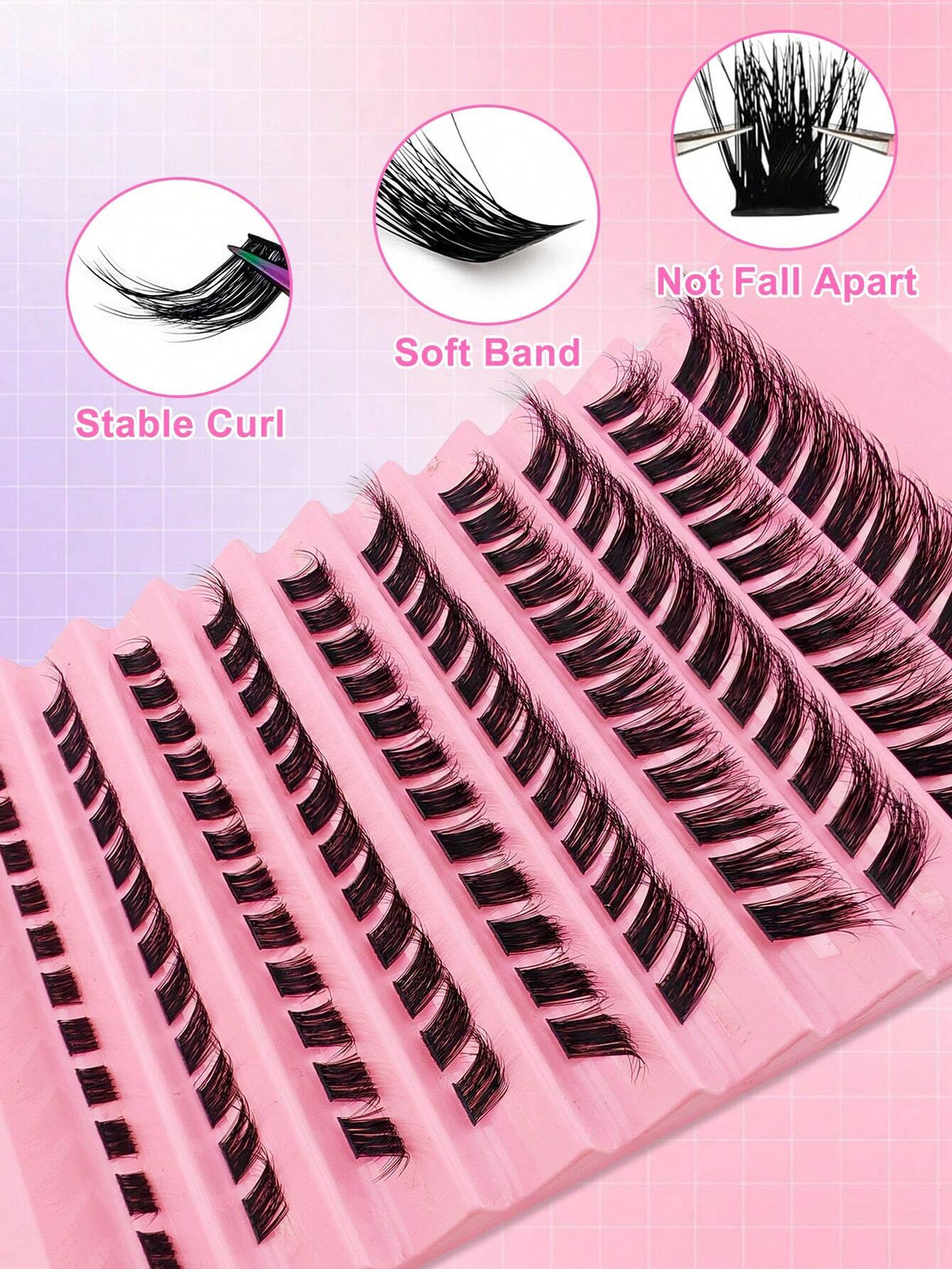 Women's Spiky Cat Eye Individual Cluster False Eyelashes Set