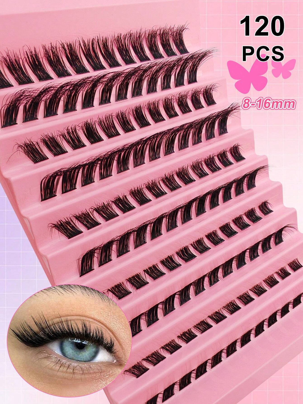 Women's Spiky Cat Eye Individual Cluster False Eyelashes Set