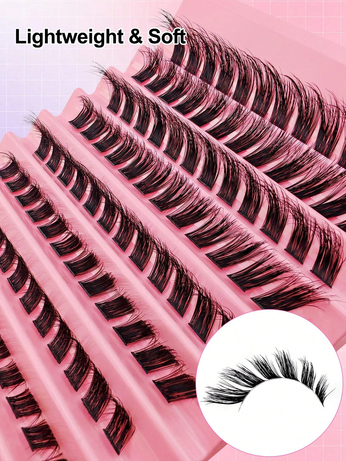 Women's Spiky Cat Eye Individual Cluster False Eyelashes Set