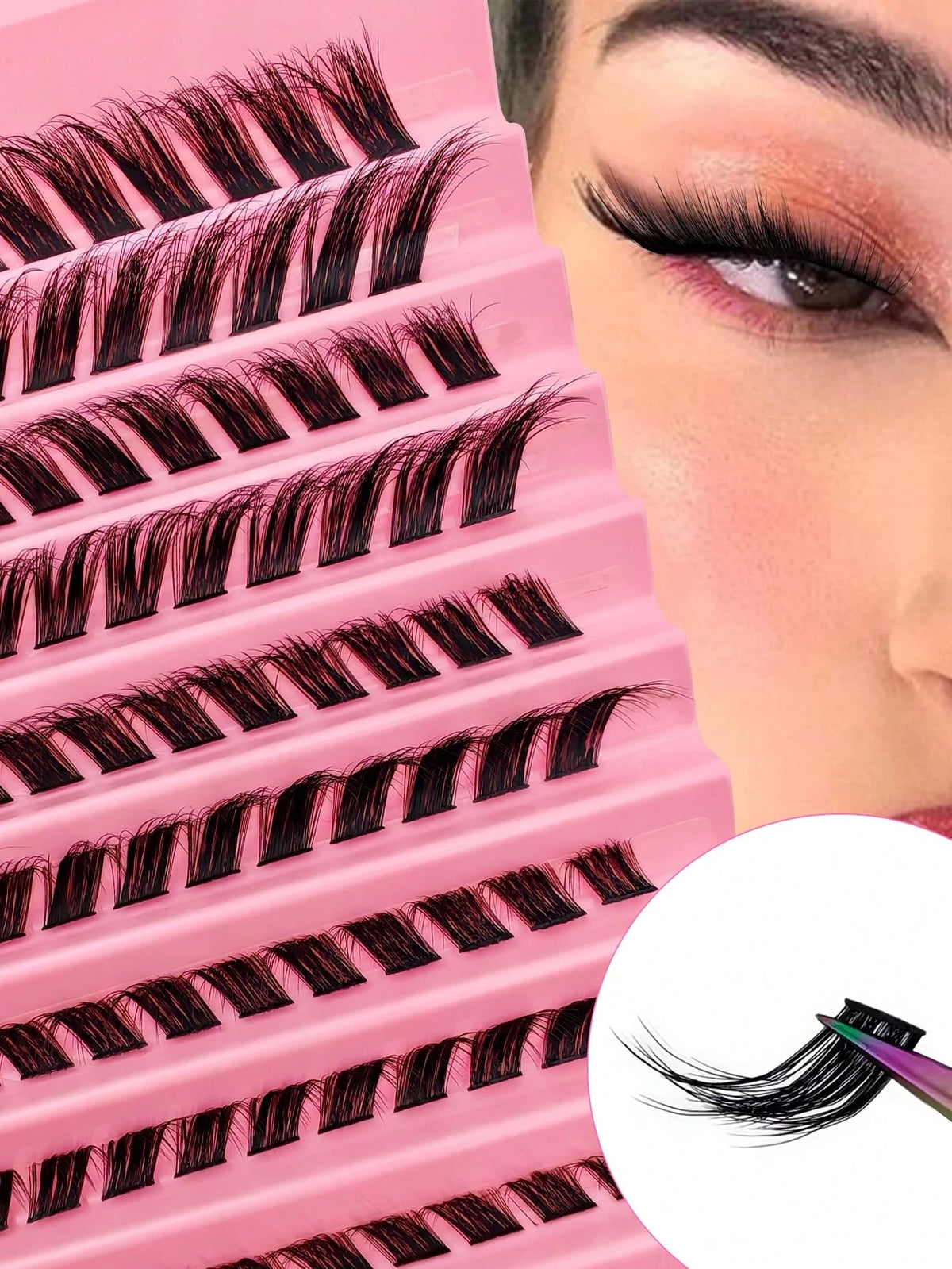 Women's Spiky Cat Eye Individual Cluster False Eyelashes Set