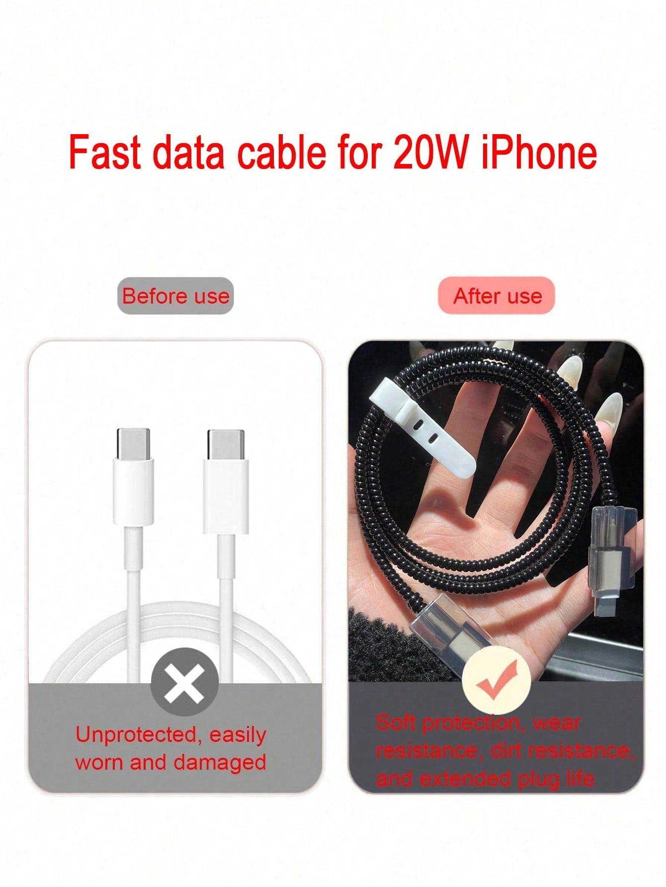 4-Pack 1.5m Anti-Breaking Cable Protector Set for iPhone