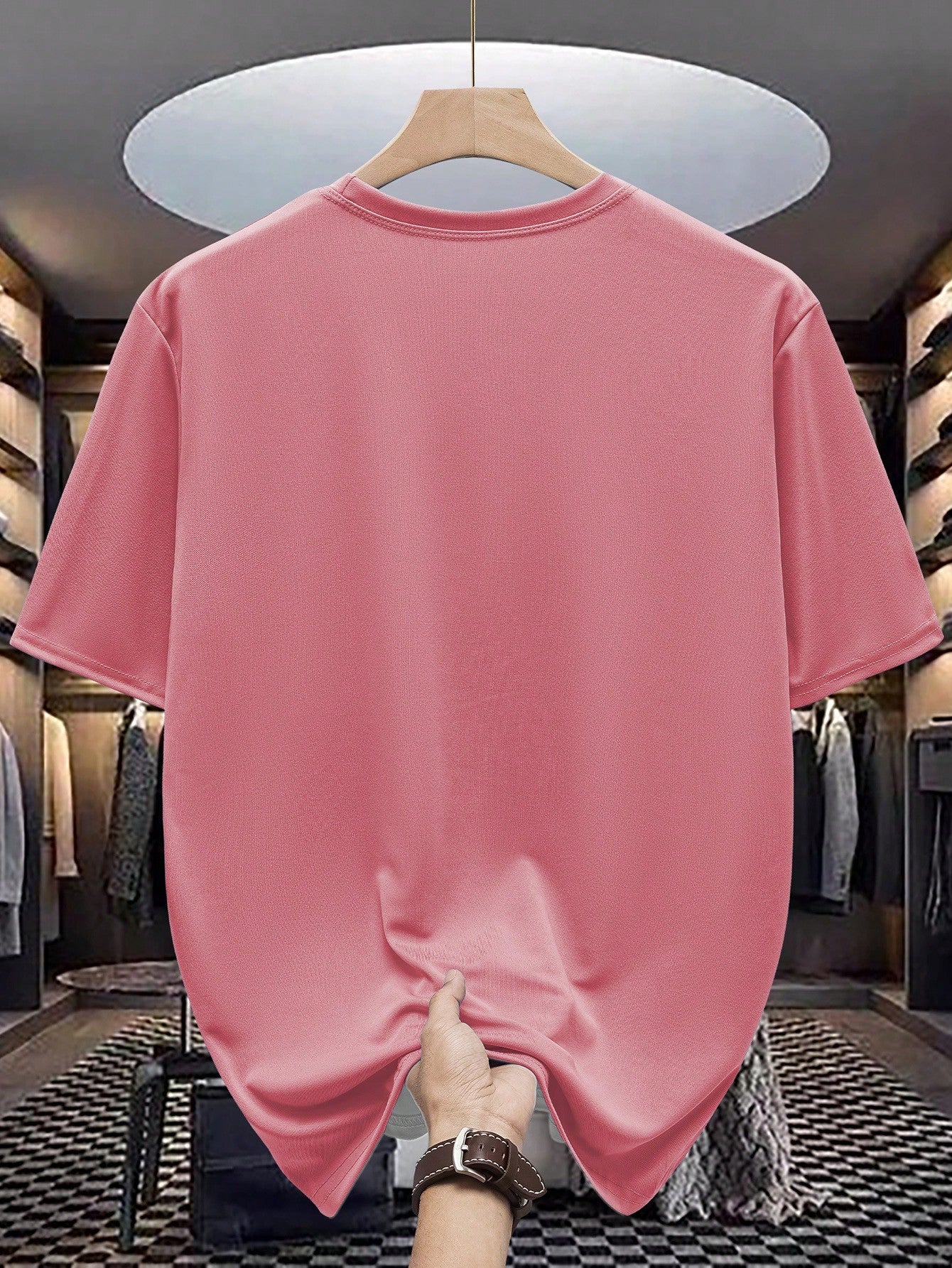 Men's Striped Print Round Neck Short Sleeve Casual T-Shirt