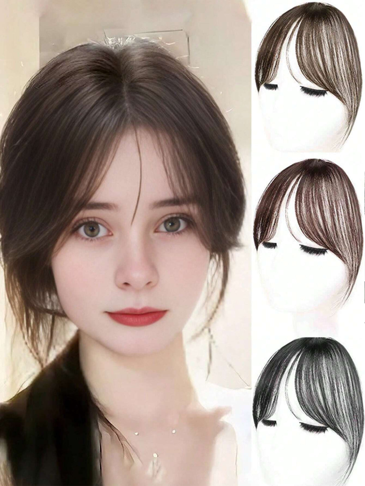 Women's Middle Part Lace Front Wig with Side Bangs