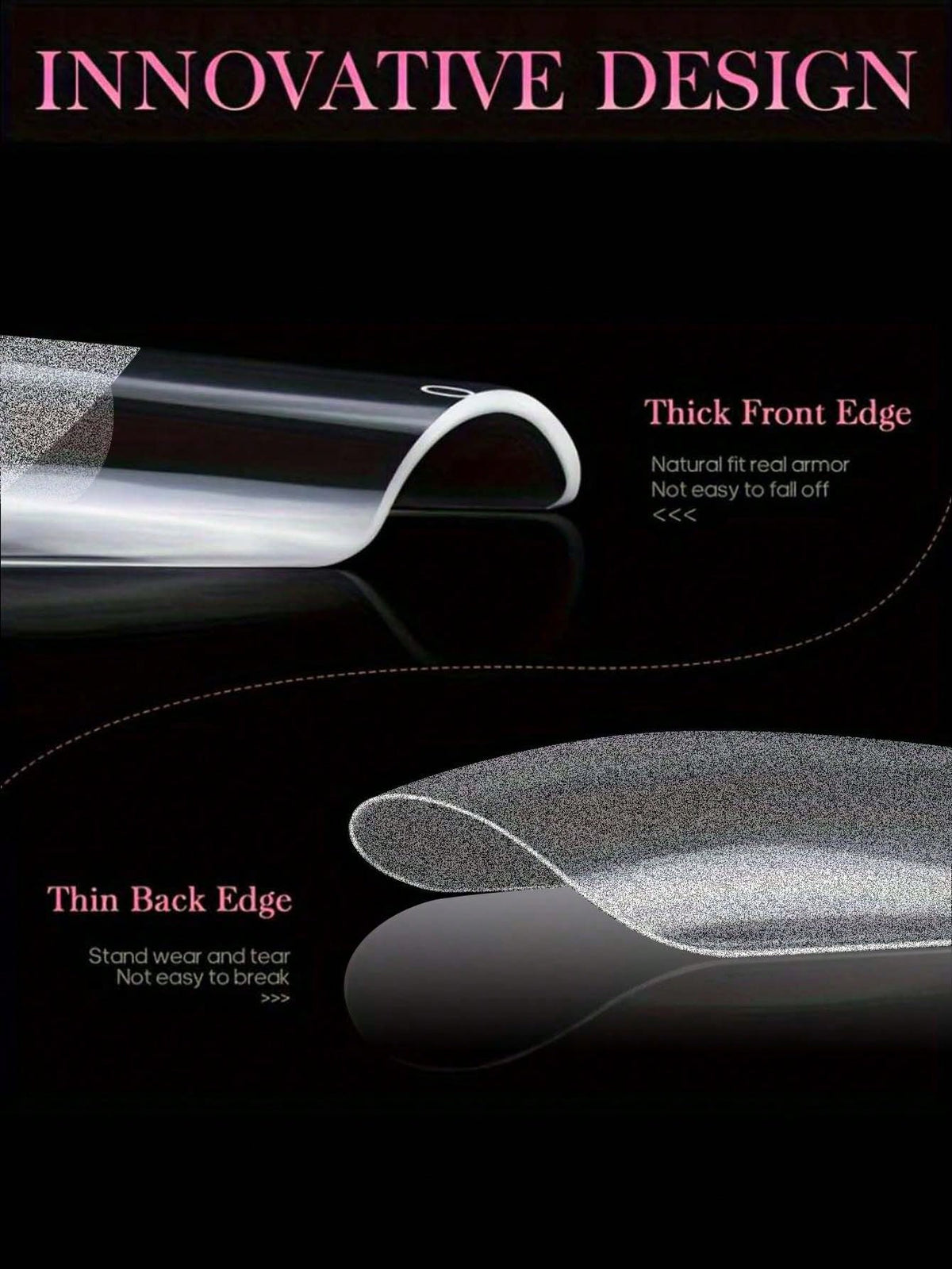 Women's Full Coverage Clear Press-On Fake Nail Tips Set