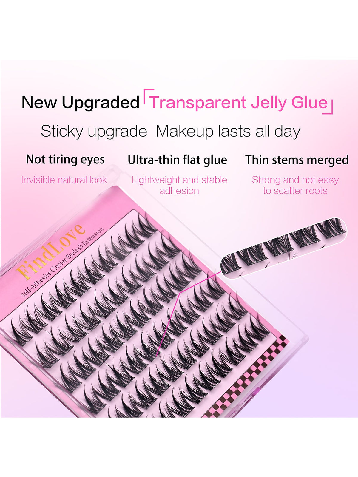 Women's 60pcs C Curl Self-Adhesive Eyelash Cluster Set