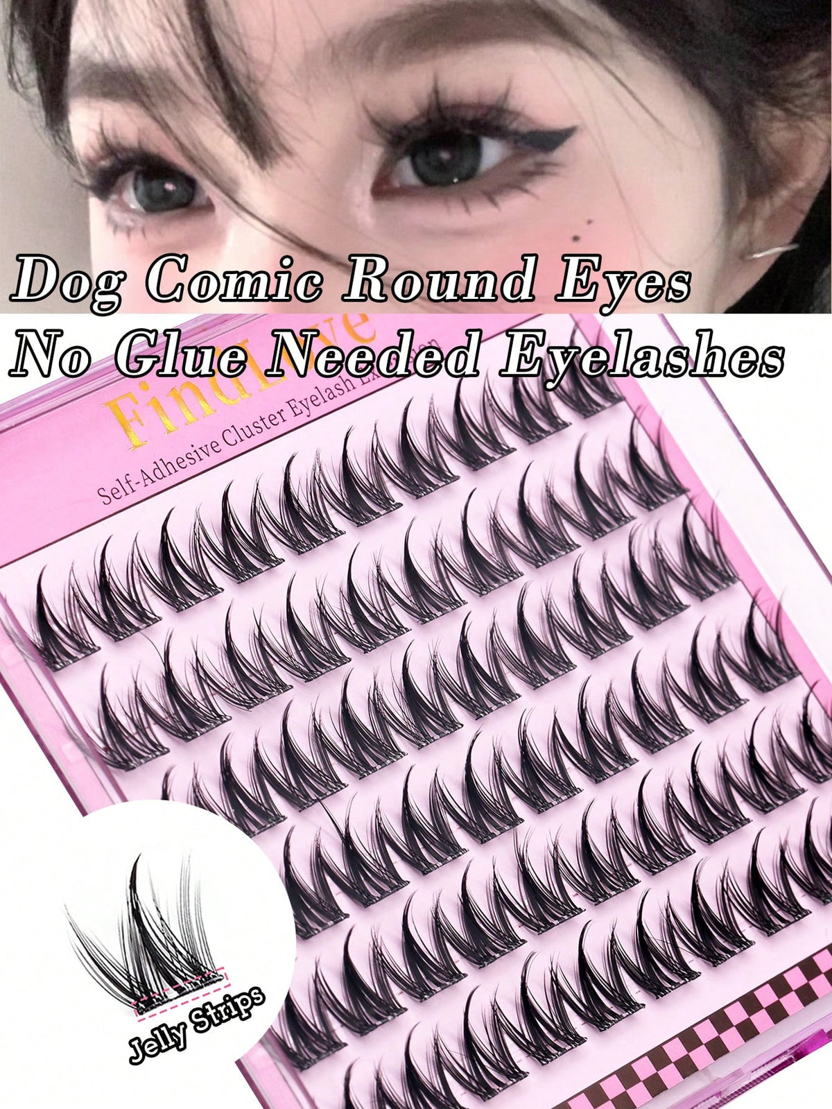 Women's 60pcs C Curl Self-Adhesive Eyelash Cluster Set