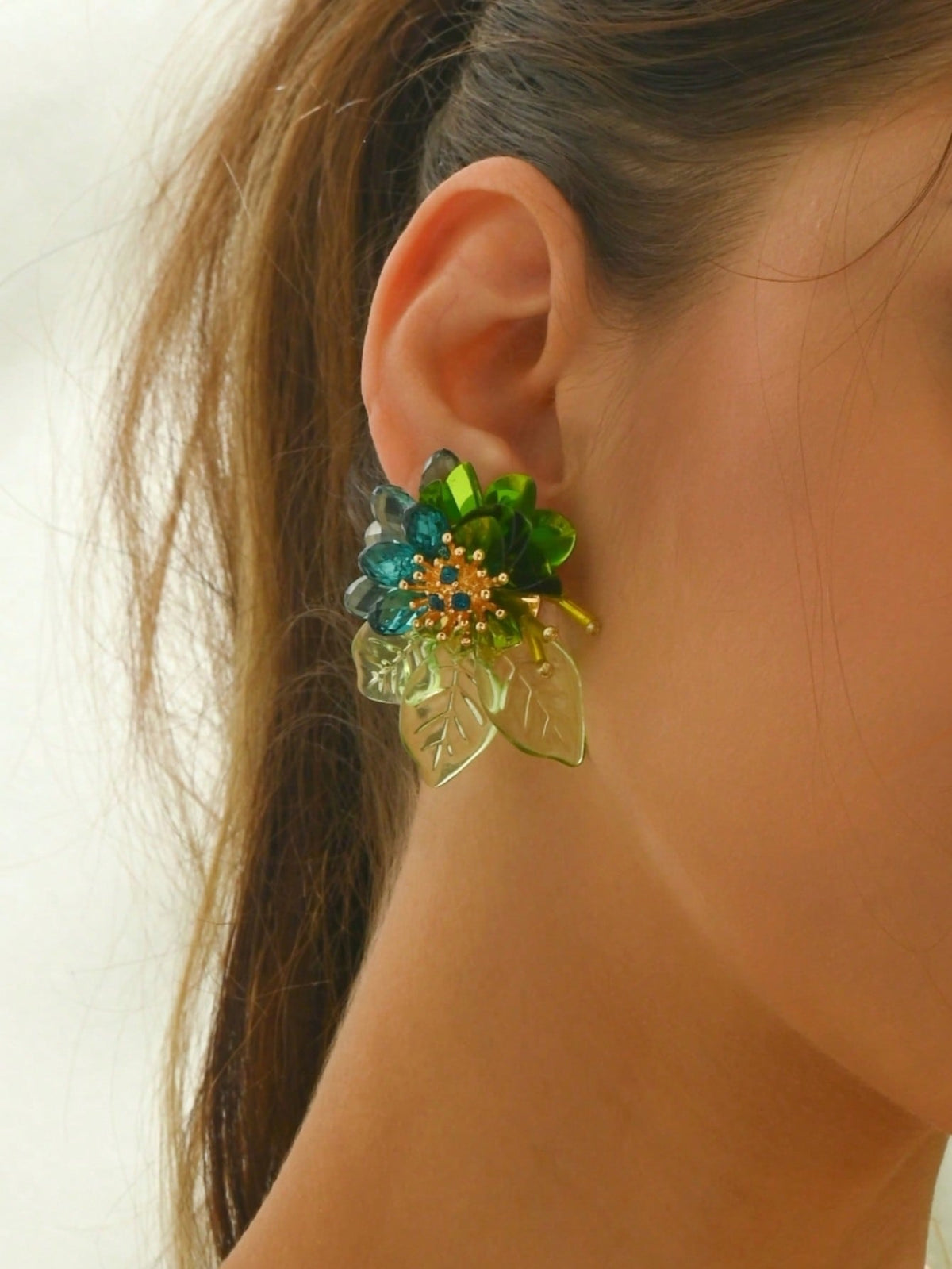 Women's Bohemian Floral Woven Tassel Stud Earring Set