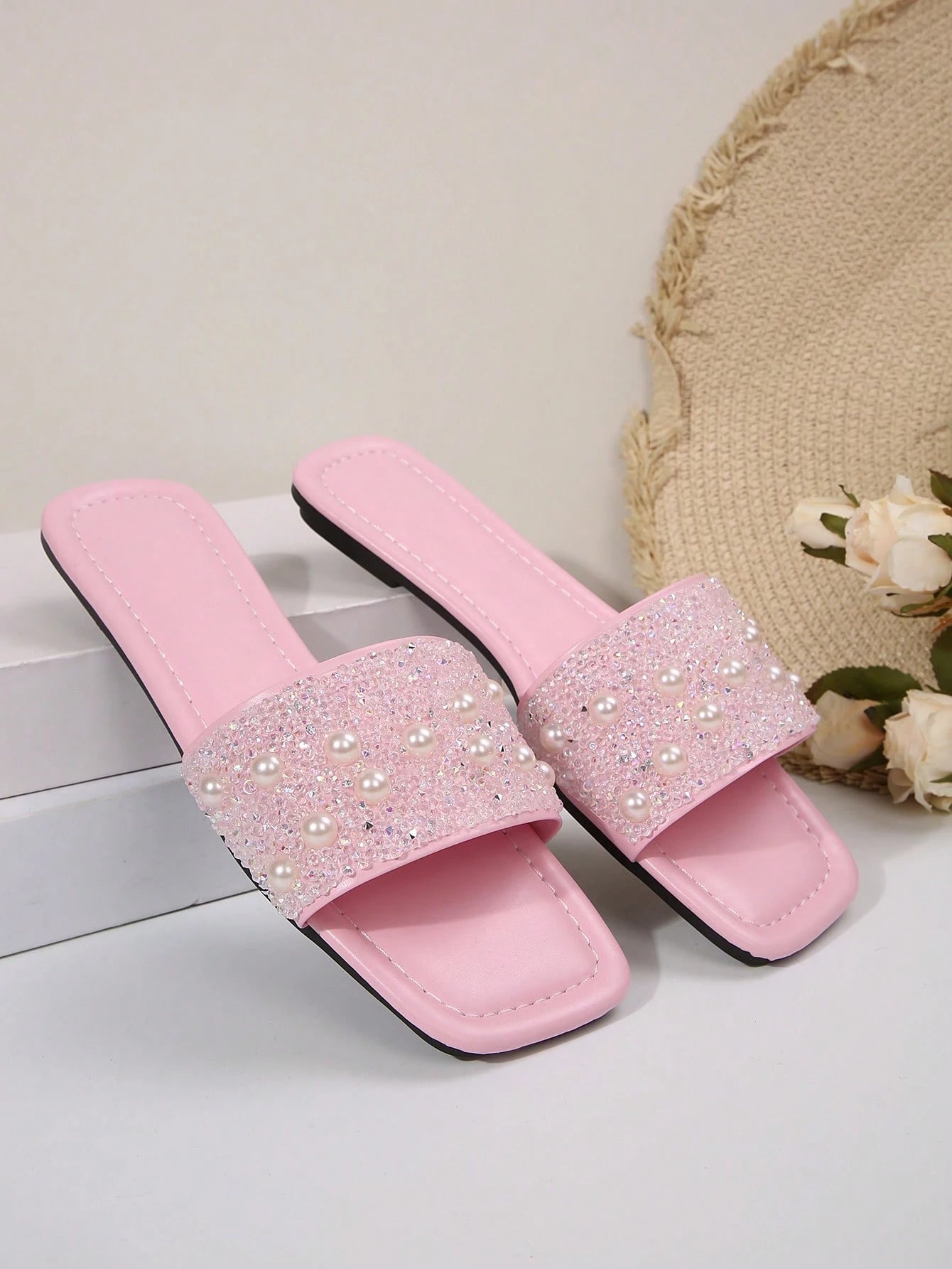 Women's Casual Resort Rhinestone Flat Sandals