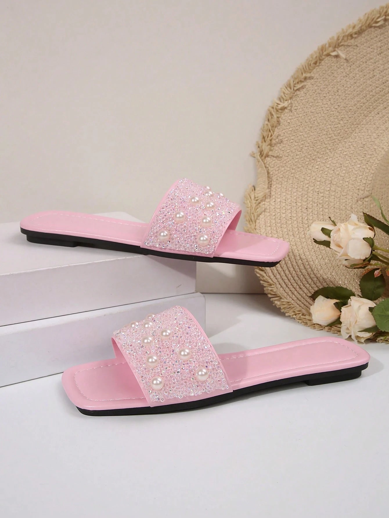 Women's Casual Resort Rhinestone Flat Sandals
