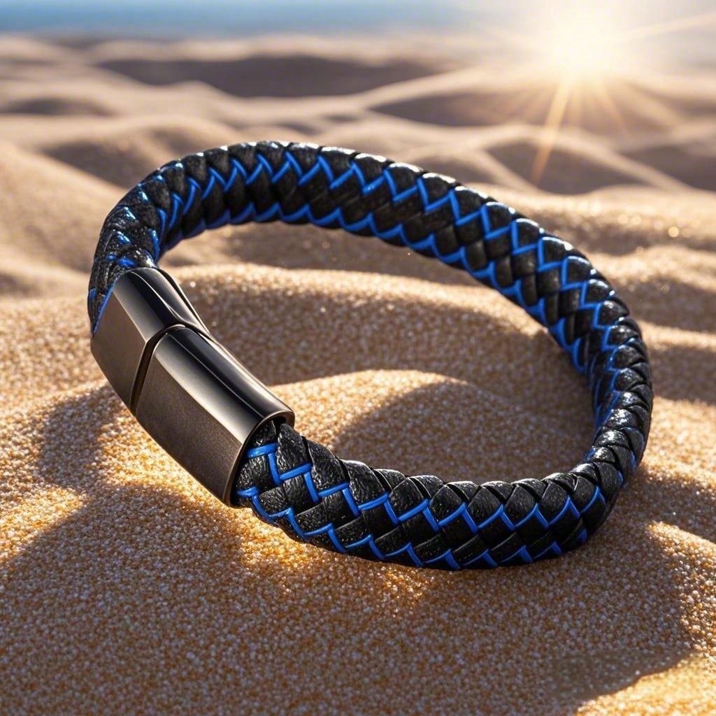 Men's Punk Braided Leather Wristband Bracelet