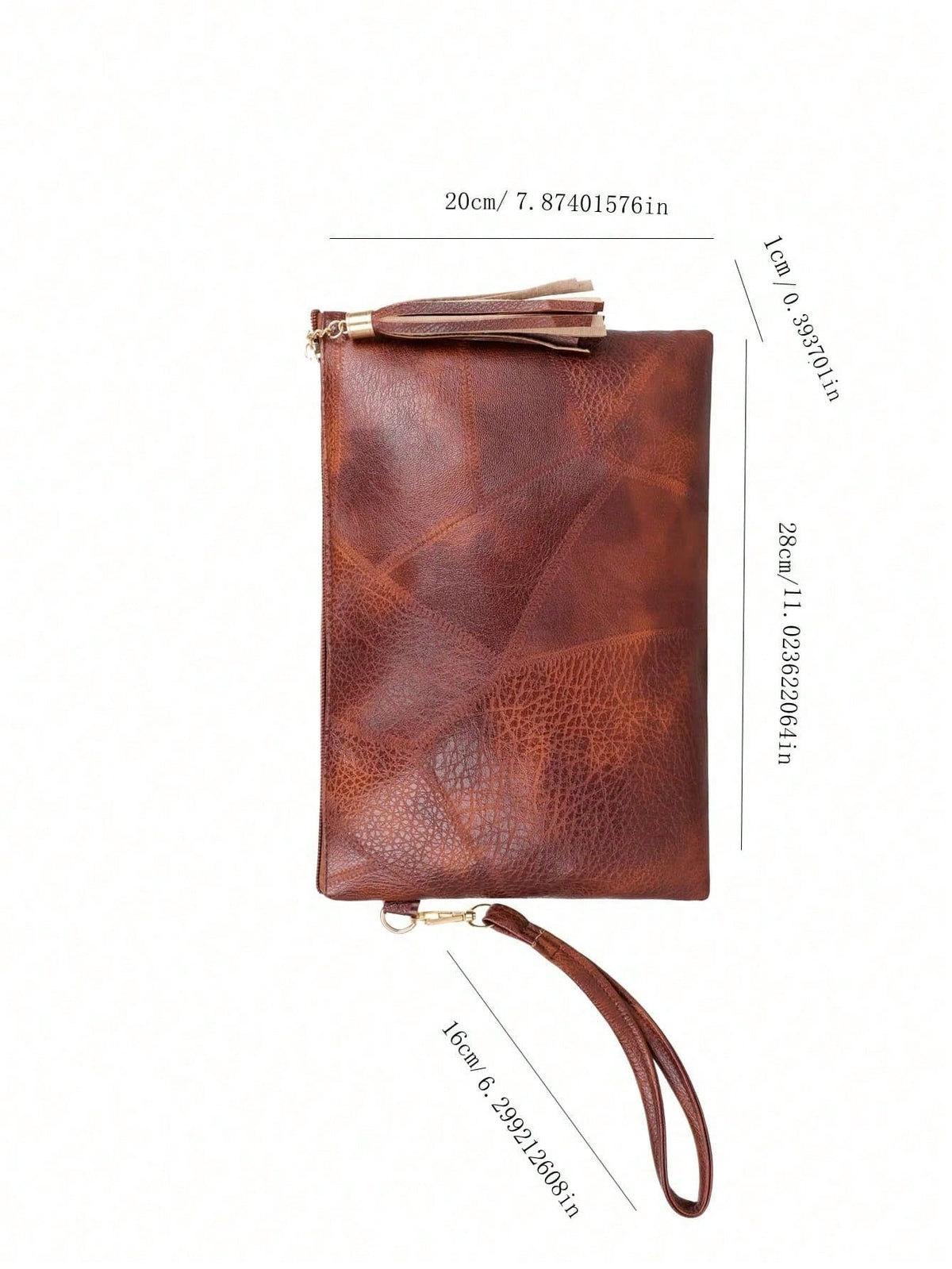 Women's Retro Textured Tassel Envelope Wristlet Handbag