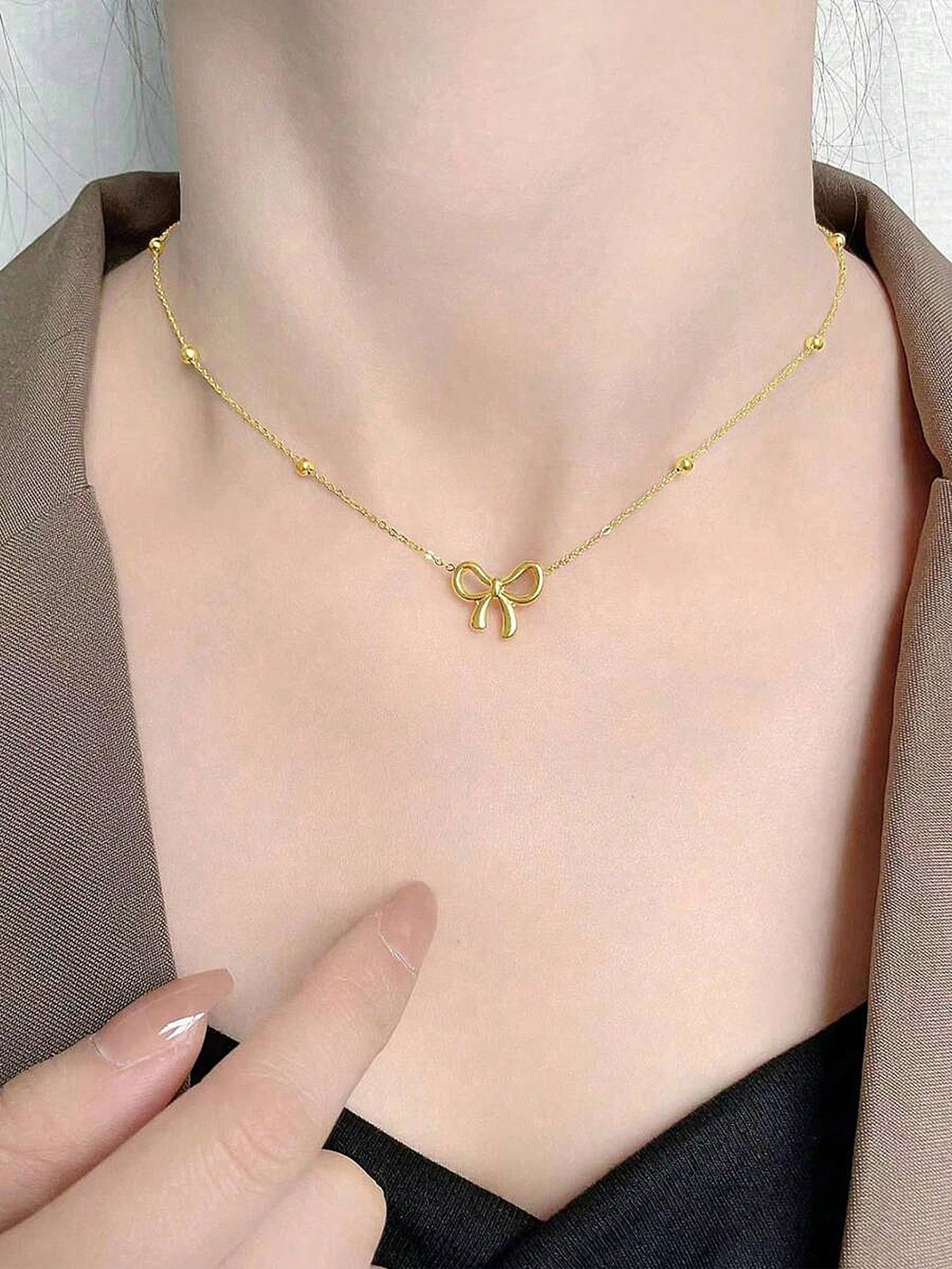 Women's Elegant Stainless Steel Bow Jewelry Set