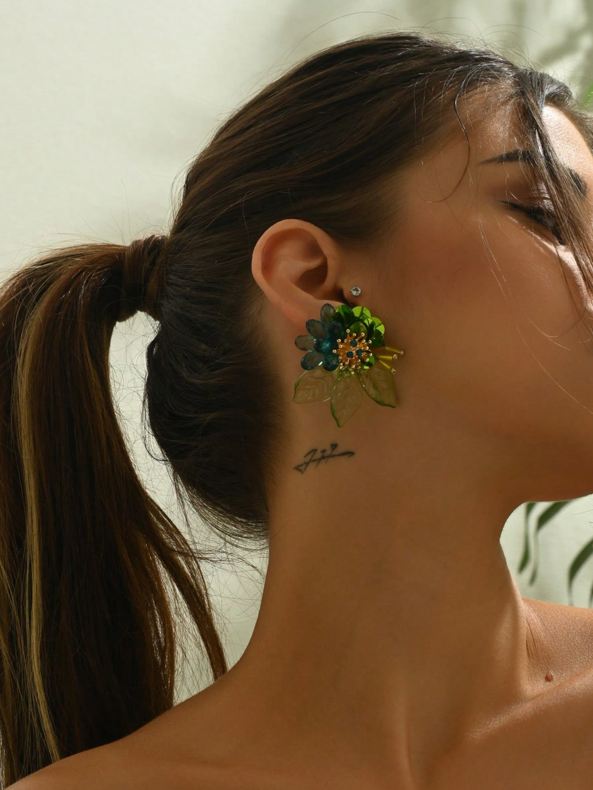 Women's Bohemian Floral Woven Tassel Stud Earring Set