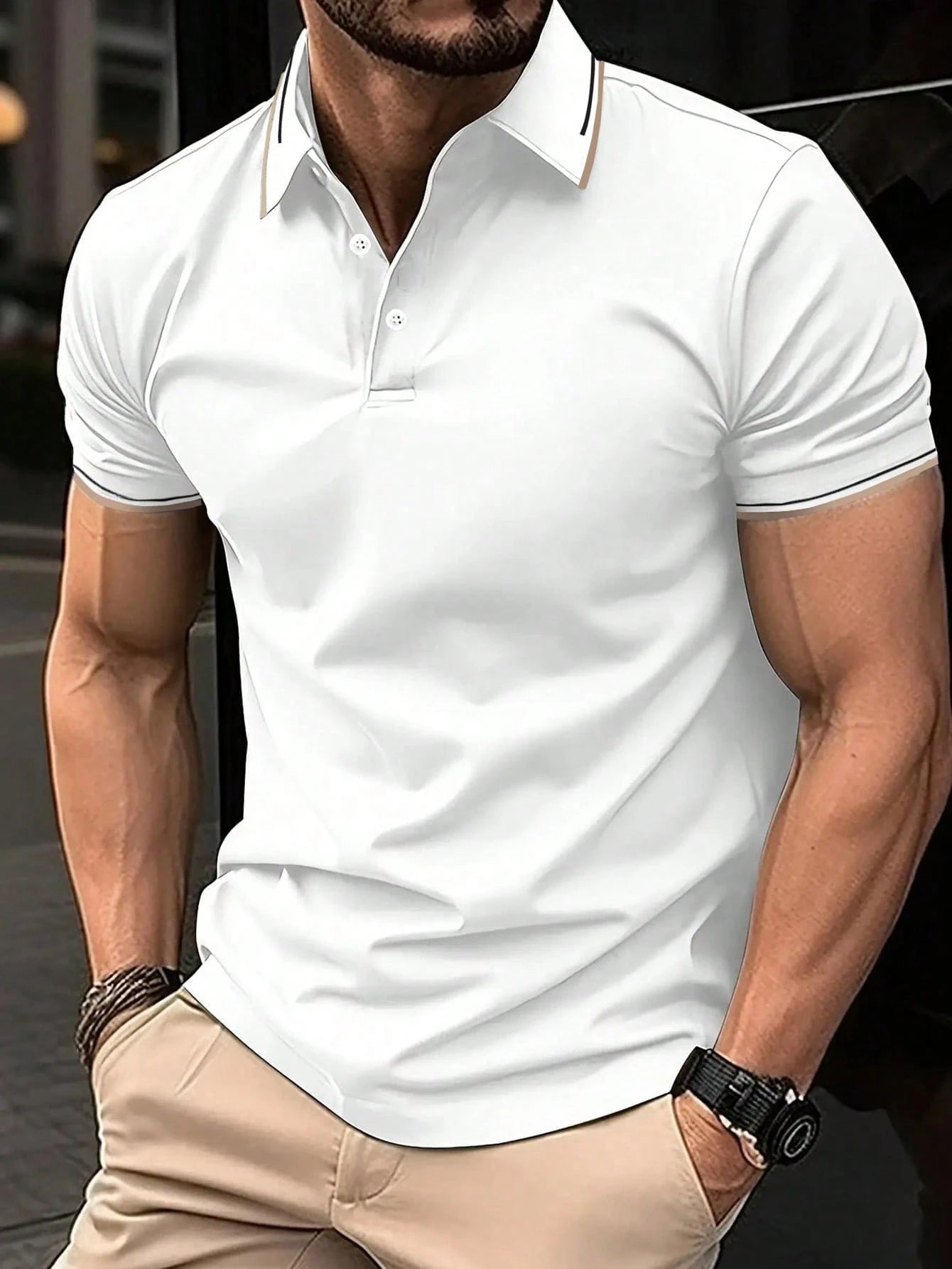 Men's Quick-Dry Thin Short Sleeve Polo Shirt White