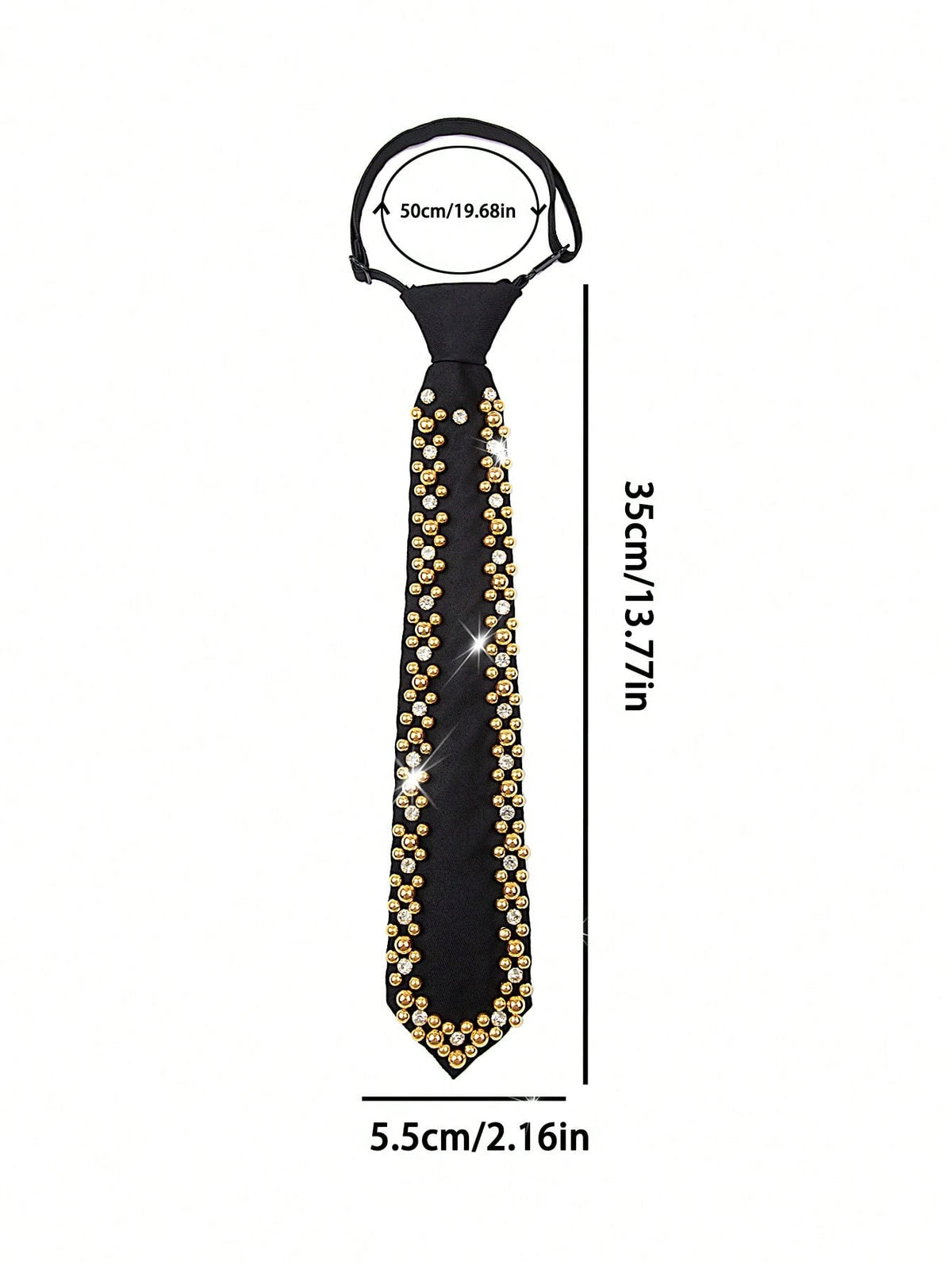 Women's Crystal Decor Beaded Bowtie Necktie