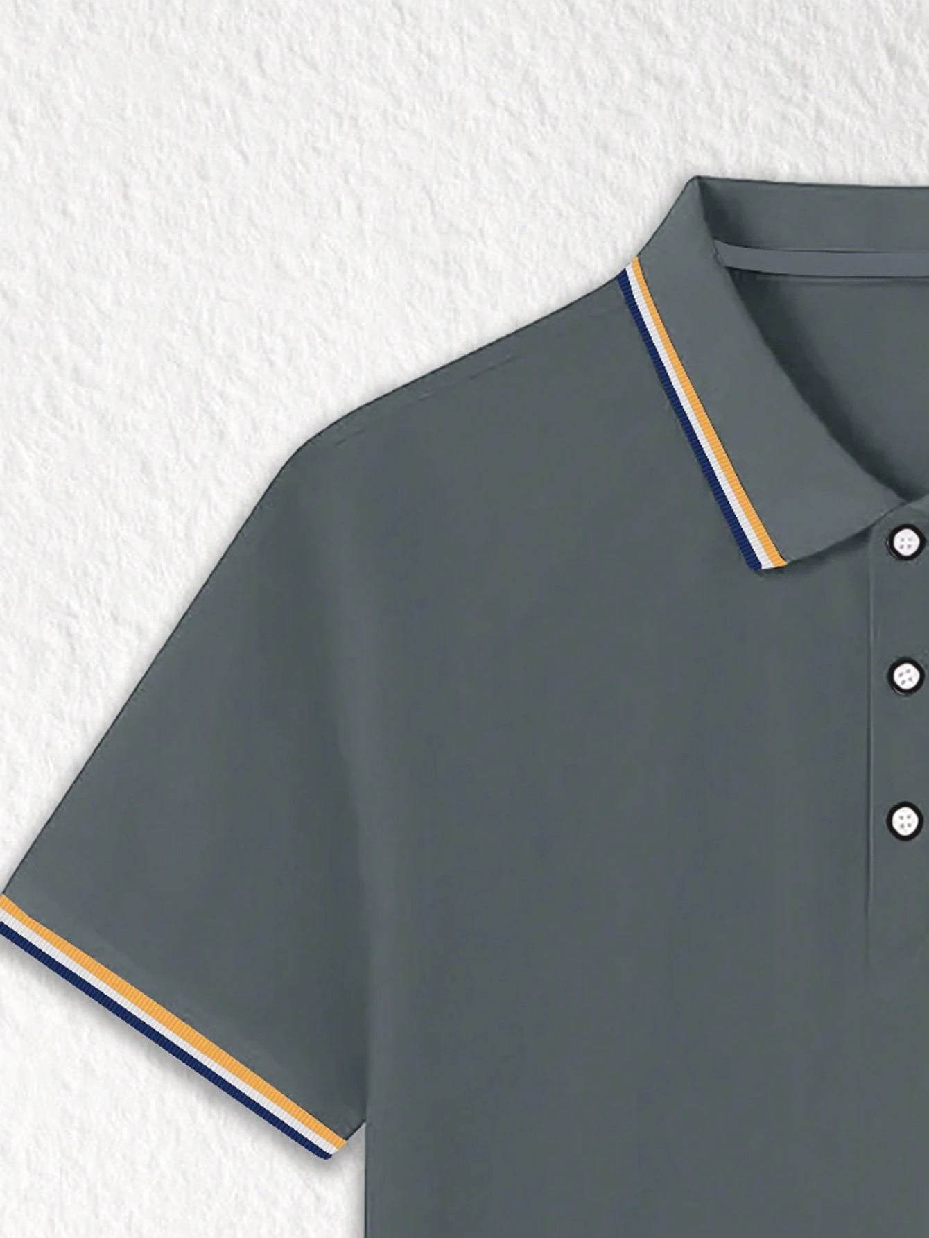 Men's Shield Print Short Sleeve Button Collar Polo Shirt
