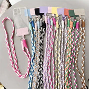 Women's Cute Braided Crossbody Phone Lanyard Keychain Set