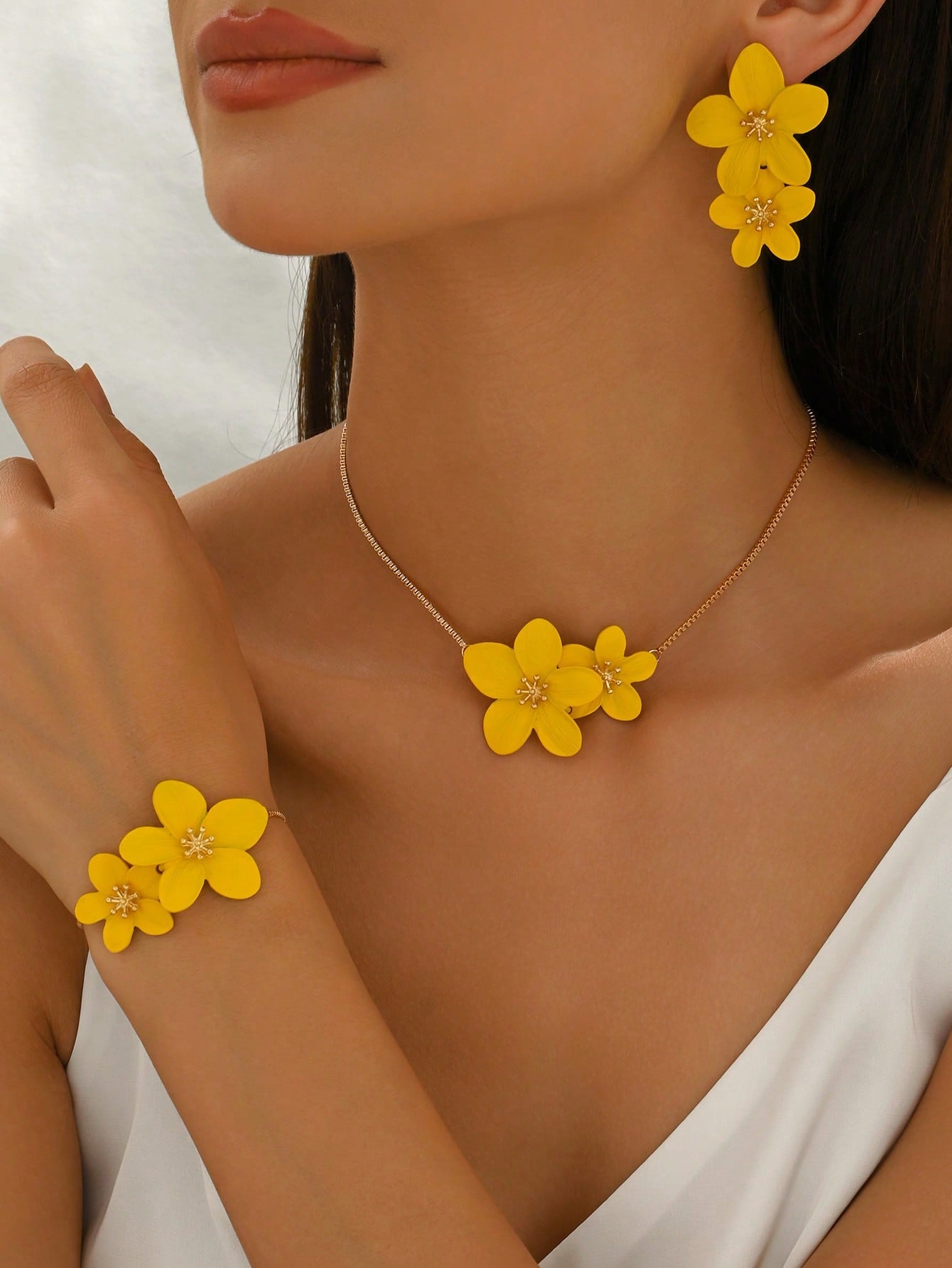 Women's Bohemian Colorful Enamel Flower Jewelry Set