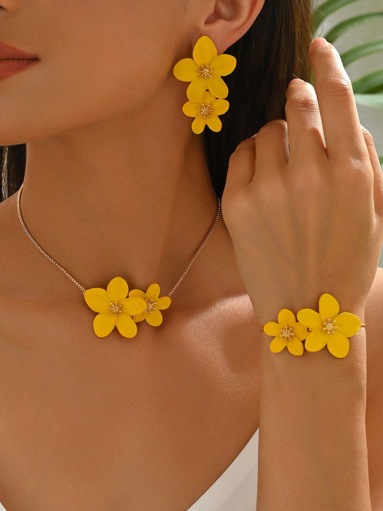Women's Bohemian Colorful Enamel Flower Jewelry Set