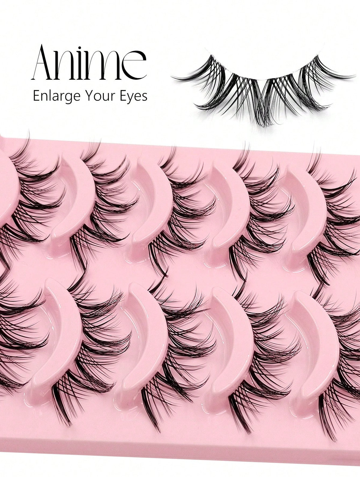 Women's 5 Pairs Anime Style Clear Band False Eyelashes Set