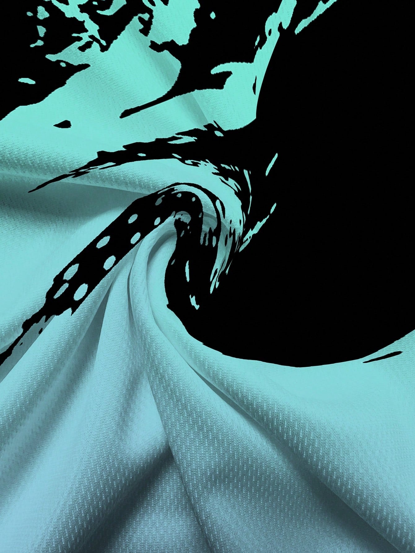 Men's 3D Print Black & White Contrast Pattern T-Shirt