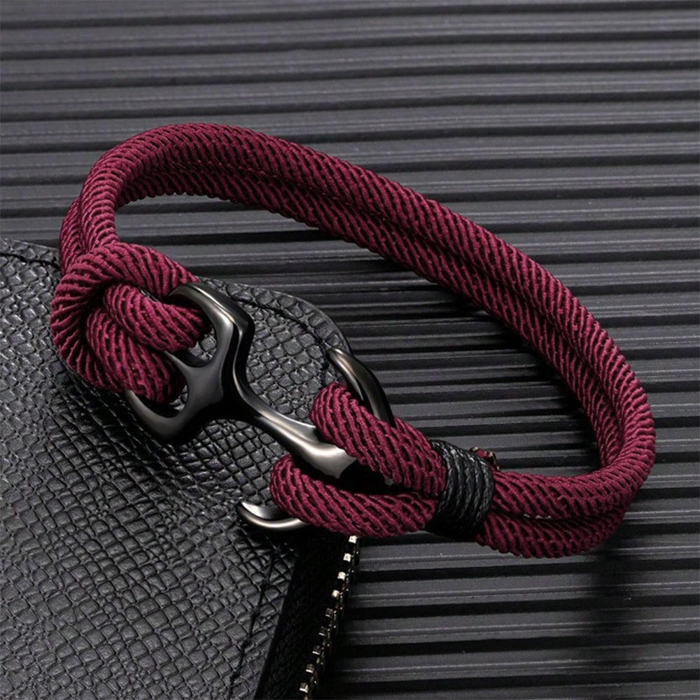 Men's Casual Nautical Rope Anchor Shaped Bracelet