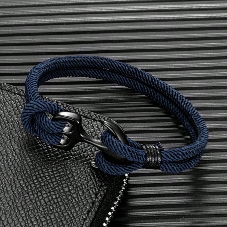 Men's Nautical Rope & Anchor Shaped Bracelet