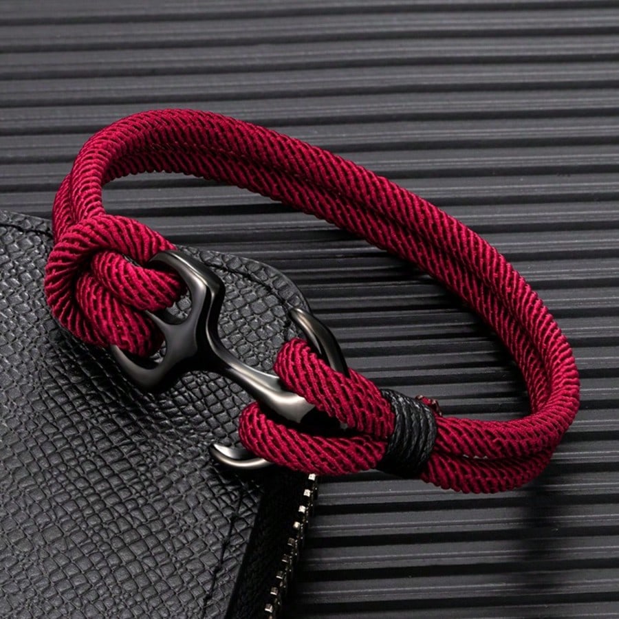 Men's Casual Nautical Rope Anchor Shaped Bracelet