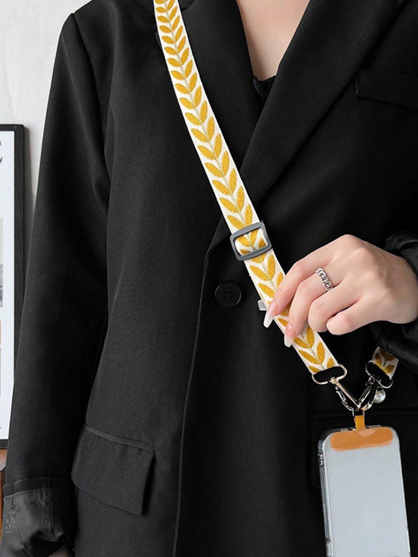 Adjustable Phone Lanyard with Faux Pearl Pendant