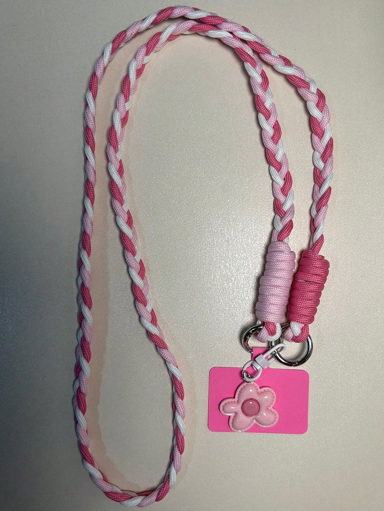 Women's Cute Braided Crossbody Phone Lanyard Keychain Set