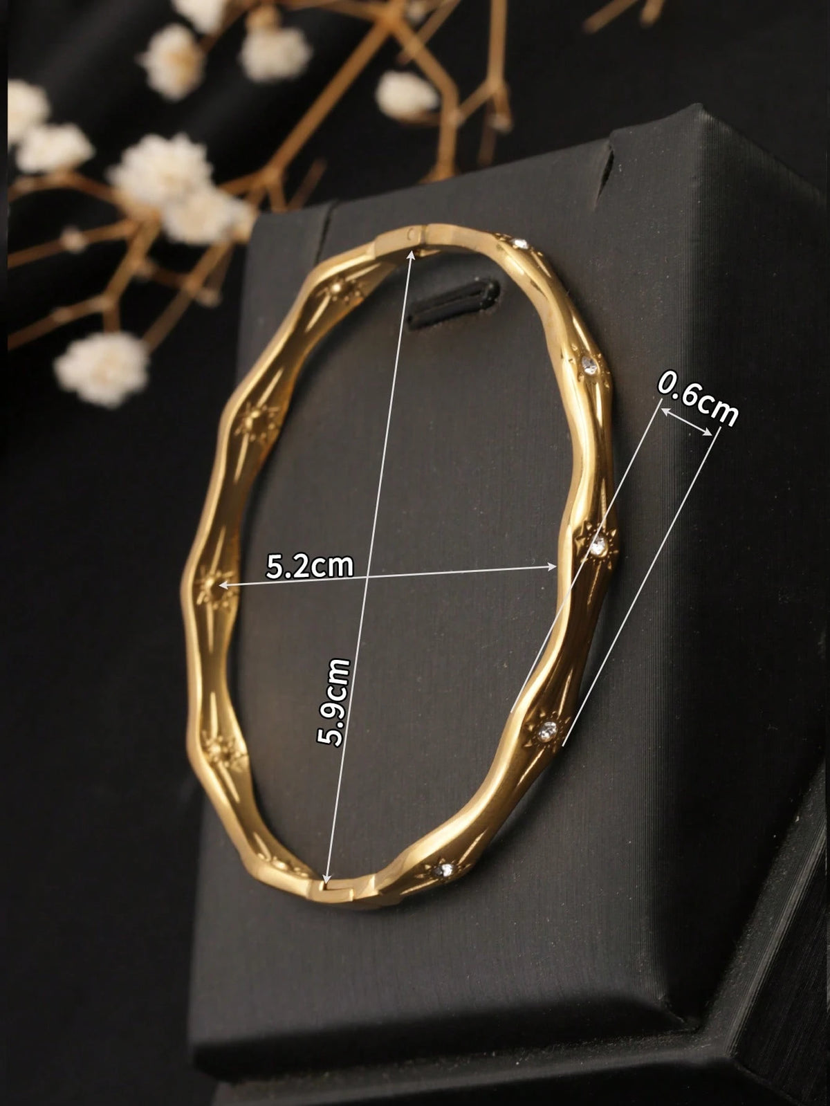 Women's 18K Gold-Plated Star Open Bangle