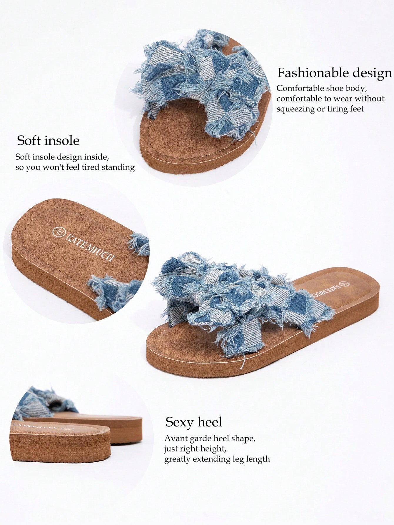 Women's Plaid Bow Decor Flat Vacation Slide Sandals